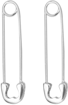 Sterling Silber 2 cm 3 cm Herz Büroklammer Sicherheitsnadel Creolen Tropfen Manschette Ohrringe 3 cm Sterling Silber Rhodium kein Edelstein
