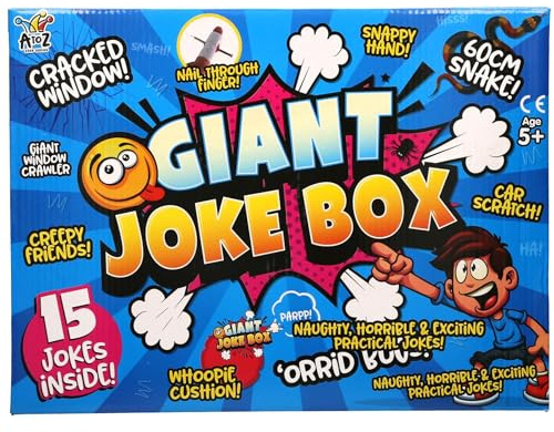 A2Z 4 Kids Classic Horrible Practical Jokes Game Box Children Action Prank Kit Family Children Friends Tricks Based Game 15 Pieces Joke Box