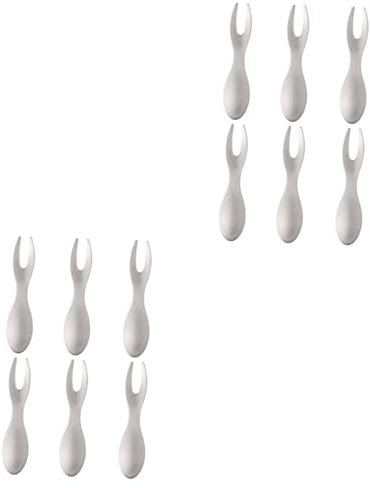 CONGARTENO 12pezzi Forchettine Acciaio Inossidabile Per Frutta e Dessert Utensili Eleganti e Pratici Per Tavola Facili Da Usare e Lavabili Lavastoviglie