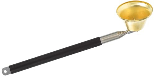 Holibanna Apagavelas Extensible De 6 Niveles De Metal Dorado Forma De Campana Seguro y Portátil para Apagar Mechas Ceremonias Budistas
