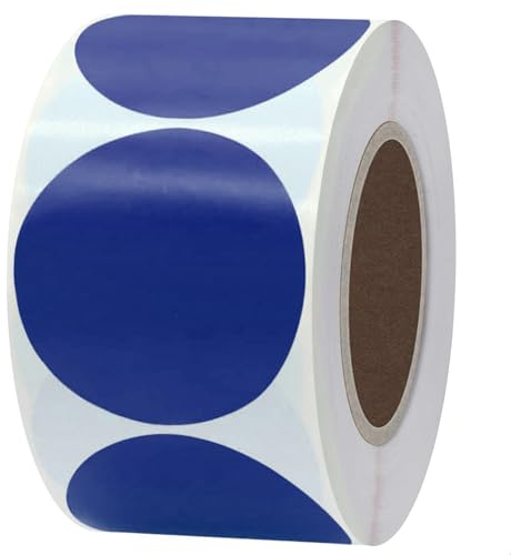 500 Stück Runde Aufkleber Blau, 50 mm Selbstklebende Markierungspunkte, Farbkodierung Etiketten Punktaufkleber, Klebeetiketten Klebepunkte für DIY Büro Kalend, Round Adhesive Dot Sticker Blue