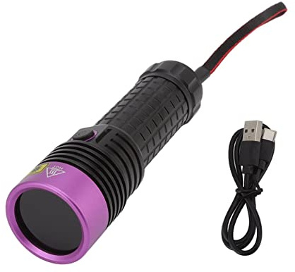 NUMNBE Torcia UV 365 nm LED chip in lega di alluminio alloggiamento filtro nero lente ottica per rilevamento minerale e prova di fluorescenza