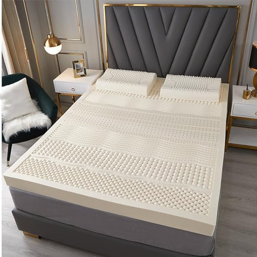 100 % naturlig latexmadrass, 3 tum tjock, andningsbar och bekväm för att lindra ryggsmärta, 100 x 150 x 7,5 cm, perfekt för bättre sömn och massageterapi.