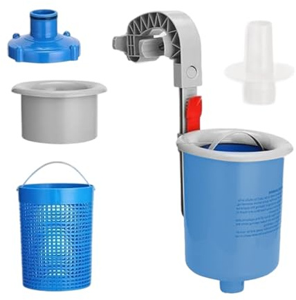 Songelt Skimmer de piscina montado en la pared, montaje en pared, superficie automática, skimmer flotante de bajo mantenimiento, piscina con soporte ajustable
