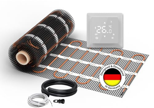2 tappetini riscaldanti Warmon Classic 150 W/m² (12 + 8 m²) con termostato analogico TS 25, 20 m², termostato, dimensioni del tappetino: