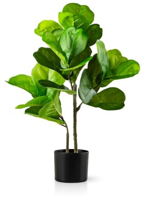 PASCH® Geigenfeige künstlich (75cm) - Künstliche Pflanzen groß | Künstliche Pflanzen wie echt | Feigenbaum künstlich | Große Kunstpflanzen im Topf | Fake Plant | Kunstpalme | Artificial Plants