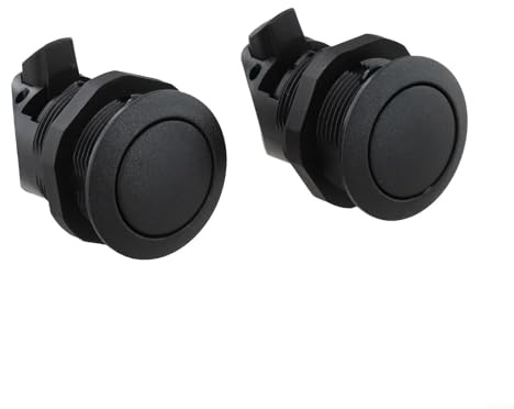 Confezione da 2 serrature a pulsante senza chiave, design senza chiave, per porte verticali per camper e mobili (nero)