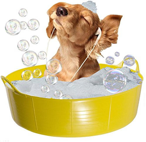 Red Gorilla YELLOW Dog Bath, Dog Paddling Pool, Doggy Pool, Flexi Shallow 35 Litre TubTrug Pet