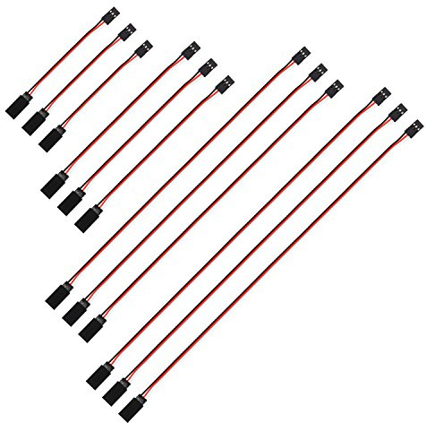 TecUnite 20 Pieces 3-Pin Extension Cable Cord Female To Male Lead Wire Connectors For Servo Extension Connection Control Board Remote Control Parts 4 Sizes