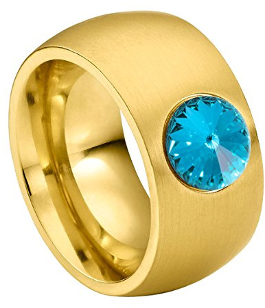 Heideman Ring Coma Damen Edelstahl mit Rivoli-Kristall poliert | Coma Ring Gold, Edelstahl, mit funkelndem Rivoli-Kristall poliert, Damen, nickelfrei, Geschenk
