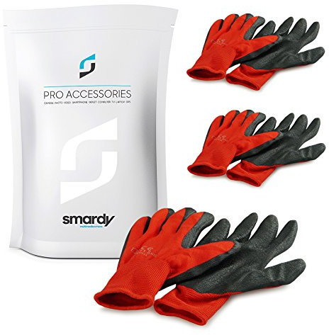 SMARDY 3 Paar Handschuhe für Arbeit im Garten, Baustelle Arbeitshandschuhe Größe M (8) Heimwerker Montagehandschuhe Robuste Schutzhandschuhe