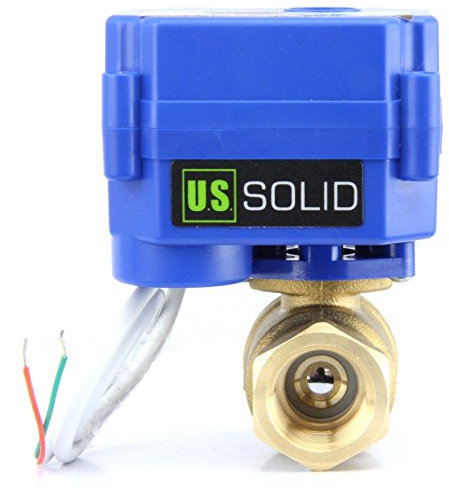 U.S. Solid 1/2 Brass Motorized Ball Valve 220V AC (85-265 V AC) DN15 Electrical Ball Valve with Full Port, 2 Wire Auto Return Setup