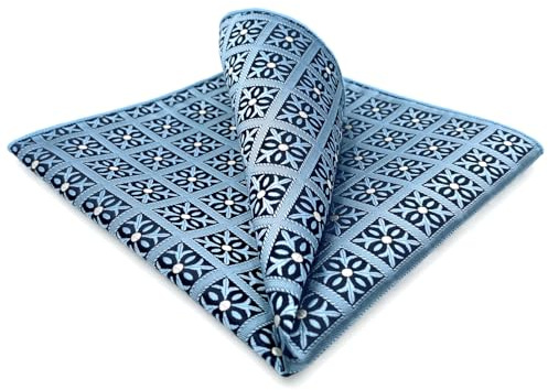 S&W SHLAX&WING Pañuelo de Bolsillo Diseñador Azul Pizarra Cuadros Nuevo Clásico