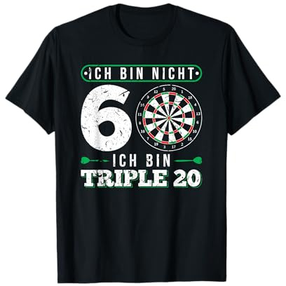 Lustiges Dart 60. Geburtstag Geschenk Dartspieler T-Shirt