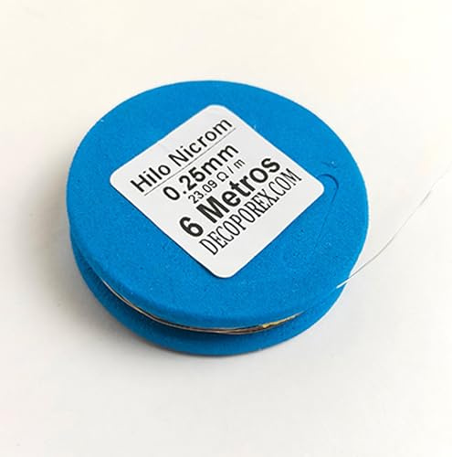 DecoPorex – Bobina hilo de resistencia de Nicrom 0,25mm – 6 metros