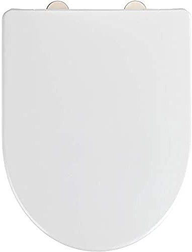 WENKO WC-Sitz Exclusive Nr. 9, Toilettensitz mit Absenkautomatik, passend für Keramag Icon, 4U & handelsübliche Keramiken, antibakterielles Duroplast, bis zu 300 kg Tragkraft, 36,5 x 45,5 cm, Weiß