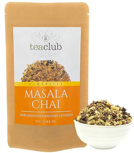 TeaClub Masala Chai Tee Gewürzmischung Lose 500g – Indisch 100% Natürlich | Indische Masala-Gewürzmischung, Kardamom, Ingwer, Zimt & Anis, für Chaitee oder Chai-Latte, nicht aromatisiert, koffeinfrei