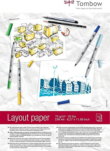 Tombow PB-LAYOUT Layoutblock DIN A4 weiß, halbtransparent