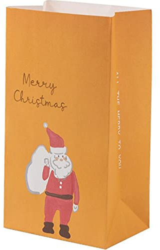 ZESLIV 30 Stück Papiertüten aus Kraftpapier, Geschenktüten, Geschenktasche, Geschenkbeutel aus Papier mit Aufkleber, Papiertüten Weihnachten Geschenk, Candy Tüten zum Verpacken von Geschenken