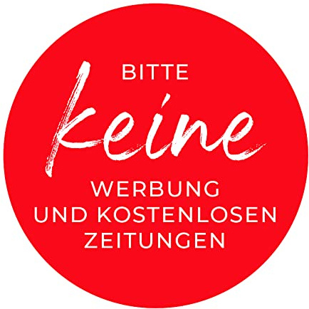 MBS-SIGNS Aufkleber 'Bitte keine Werbung...' Briefkasten Schild Folie selbstklebend rot | Größe wählbar Made in Germany, Größe: Ø5 cm