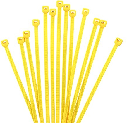XINGO 1000 PCS Cable Zip Ties, 18lb Strength, Small Tie Wraps Self-Locking Nylon Zip Ties for Indoor and Outdoor Use (200mm x 2.5mm, Yellow)