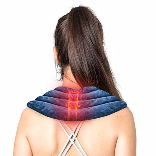 Komfort Wärmekissen Körnerkissen für Nacken Schulter wiederverwendbar Nacken- und Schulter-Kissen für Mikrowelle - Weizenkörner Nackenkissen Schulterkissen als Nackenwärmer Schulterwärmer (Weizen N)