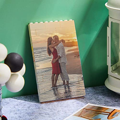 VEELU Personalisierte Bausteine mit Foto Druck Foto Puzzle Vertikales Rechteck für Erwachsene Kinder aus ABS Kunststoff Individuelles Puzzle Geburtstag Jahrestag Geschenk-XS-Einseitiges Foto