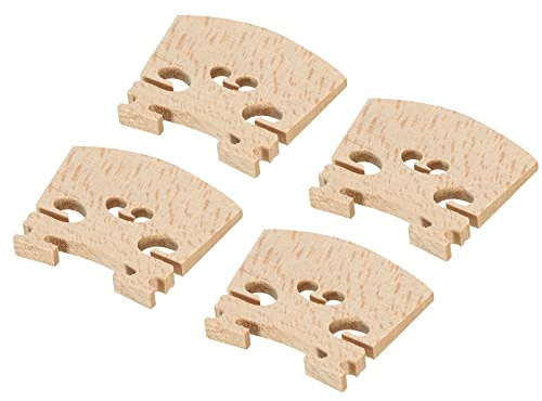 sourcing map Violín Puente Arce Madera Violín Piezas para 1/8 Violín, Paquete de 4