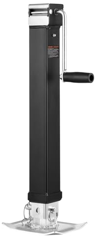 VEVOR 8000lbs Heavy-Duty Square Direct Weld on RV Jack, 15-1/4 Inches Lift, Adjustable Drop Leg, for Lifting RV, Horse, Utility, Yacht Trailers, TJD-7000S