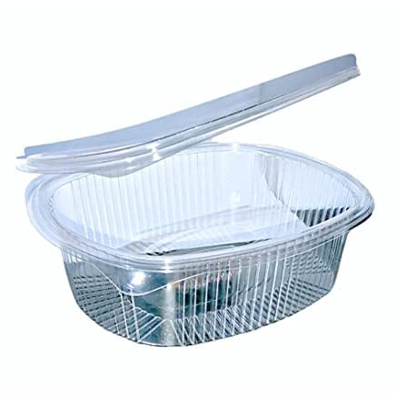 RFD Vaschette Plastica PET per Alimenti 750cc con Coperchio Trasparente - 100 Pezzi