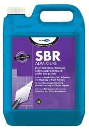 Bond It 5L SBR Waterproof Concrete Latex Admixture Wall & Floor Bonding Agent U 5 litres styrene butadiene copolymer Latex