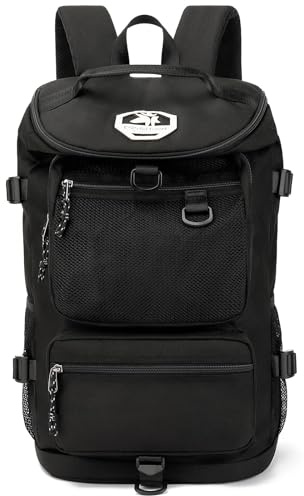 JYColofexgym duffel bag backpack, Solid color wrestling bag,with shoe compartment, 4 kinds of back method waterproof travel sports walking laptop Lightweight(B-Black)