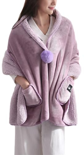 osiuujkw Mantella in Pile Calda e Accogliente per Le Donne, resta Aderente con Stile, Giacca da Letto in Morbido Pile con Bottoni e Tasche, in Poliestere Leggero, Rosa