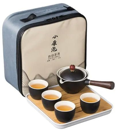 JIEDA Teaware Chinese Tea Set Gong Fu Tea Sets Portable Teapot Set With 360 Rotation Tea Maker And Infuser Portable Tea Maker Kit