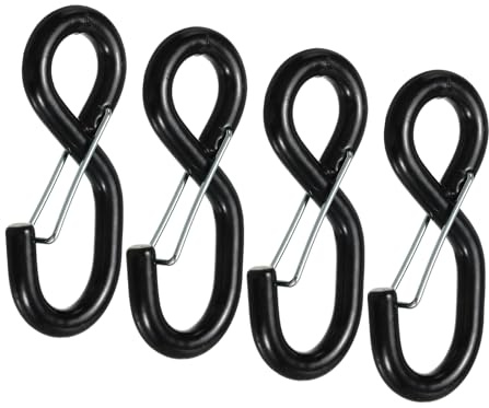 MECCANIXITY Ratchet Strap S Hook with Latch Load 3306 Lbs for 1 Tie Down Strap Webbing Car Truck Trailer Pack of 4