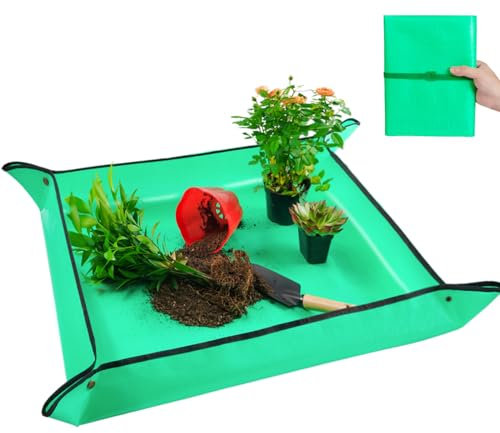 68,6 x 68,6 cm Umtopfmatte für Zimmerpflanzen, Umtopfen und Schmutzkontrolle, tragbare Pflanzschale, Sukkulenten-Pflanzmatte, Gartengeschenke, Pflanzengeschenke für Pflanzenliebhaber