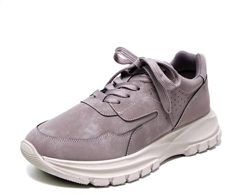 JOMIX Baskets Femmes Sneakers Femmes Casual Chaussures élégantes Chaussures Compensées Confortable Respirant Marche Fitness Gymnastique (Violet, 41)