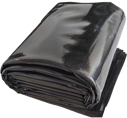 Heavy Duty HDPE dammfoder 1x6m 2x4m 3x7m 4x8m 5x10m dammfoder Slitstark ogenomtränglig film Vikbar dammpresenning för trädgårdsdamm, pool, vattenbruk - svart(8x12m)