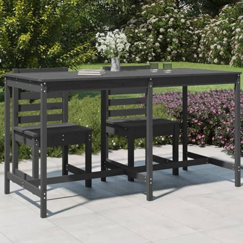ShGaxin Gartentisch, Buffettisch, Garten Esstisch, Multifunktionstisch, Terrassentisch, Picknicktisch, Spieltisch, Flohmarkttisch, Grau 203,5x90x110 cm Massivholz Kiefer