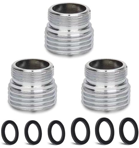 3 pièces Kit d'adaptateur de robinet, CNYMANY Mâle M20 mm vers Mâle M18 mm pour aérateur de cuisine Adaptateur de robinet d'évier Connexion tuyau d'arrosage Filtre à eau Tuyau standard