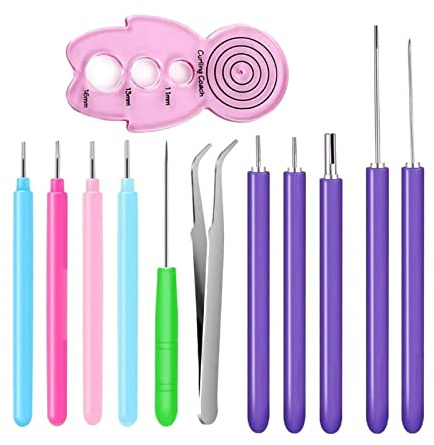 Juego de herramientas de filigrana para hacer tarjetas para principiantes, herramienta de arte hecha a mano, kit de filigrana de papel para adultos, bolígrafo ranurado de plástico inoxidable para