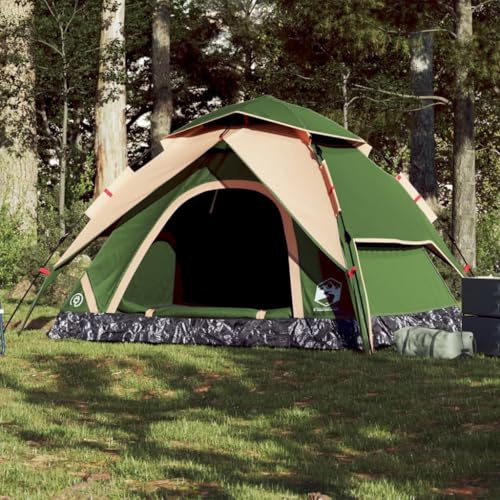 Tino Tech 250x250x155 cm Outdoor Tent Kuppel-Campingzelt 5 Personen Gruppenzelt Winddicht Campingzelt Familienzelt Große Wurfzelt Festivalzelt Wurfzelte für Familie Trekkingzelt Polyester Grün