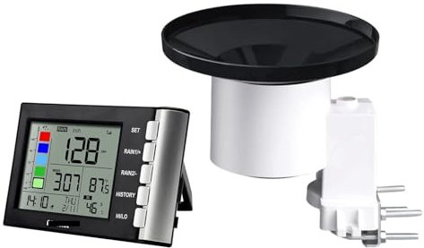 NURII WH5360, pluviómetro, estación meteorológica Digital 3 en 1 de Alta precisión, con termómetro e higrómetro for Interiores(868MHz)