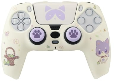 TANOOKI - Maneki Combo Pack Skin Controller PS5 Hard Case + Grips + Touchpad Sticker für DualSense, Cat Cute, Kit Zubehör PlayStation 5
