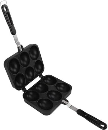 Poêle à griller Takoyaki double face 6 trous antiadhésive Takoyaki Grill Pan Cuisine Cuisson Cuisson Gâteau Outils Noir