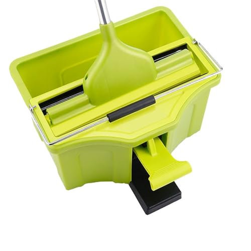 PBENO lavapavimenti Mocio in Spugna Non Lavabile a Mano in Acciaio Inossidabile con Pedale, Tipo Acqua, Assorbente for Uso Domestico, mocio for Pavimenti Mocio(Verde)
