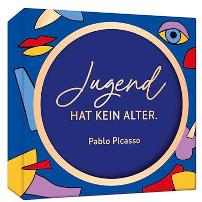 GRAFiK WERKSTATT Kork-Untersetzerset Pablo Picasso - Glas-Untersetzer in 6 Farben - Geschenkidee zur Hochzeit, Geburtstag (Rund, 6 Stück, Ø 10,5 cm)