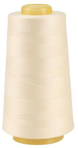 FOGAWA 1 Rollen Nähgarn Polyester Nähgarn Nähmaschinengarn, 40s/2, 3000 yards, Garnspule Overlockgarn für Näharbeiten, Quilten, Patchwork, Kleidung(Beige 2046)