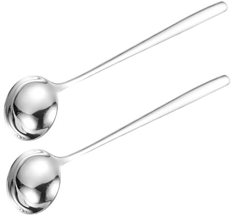 Cabilock 2piezas Cuchara Sopera De Acero Inoxidable De Cucharones Grandes Para Servir Sopa Cucharón Para Agua Para Cocina y Comidas Familiares