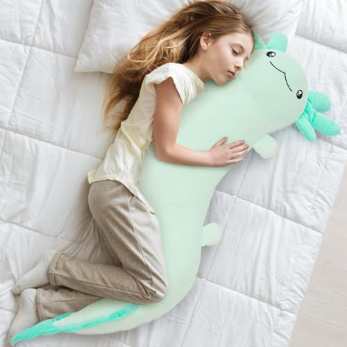 Tezituor Axolotl Stuffed Animal Plush Body Pillow Teen Girls Gift, 48 inch